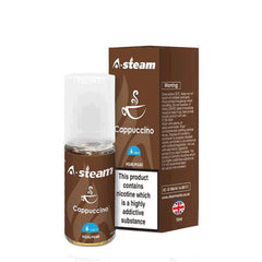 A STEAM E LIQUID 10 x 10ml 50/50 VGPG Cappuccino 3mg, 6mg 12mg, 18mg