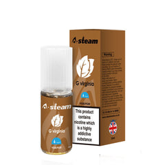 A STEAM E LIQUID 10 x 10ml 50/50 VGPG G VIRGINIA 3mg, 6mg 12mg, 18mg