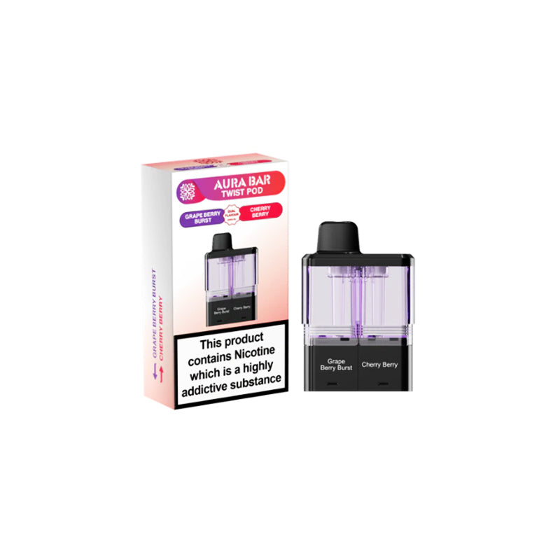 Aura-Bar-twist-40K-Prefilled-Pods-Grape-Berry-Burst-Cherry-Berry