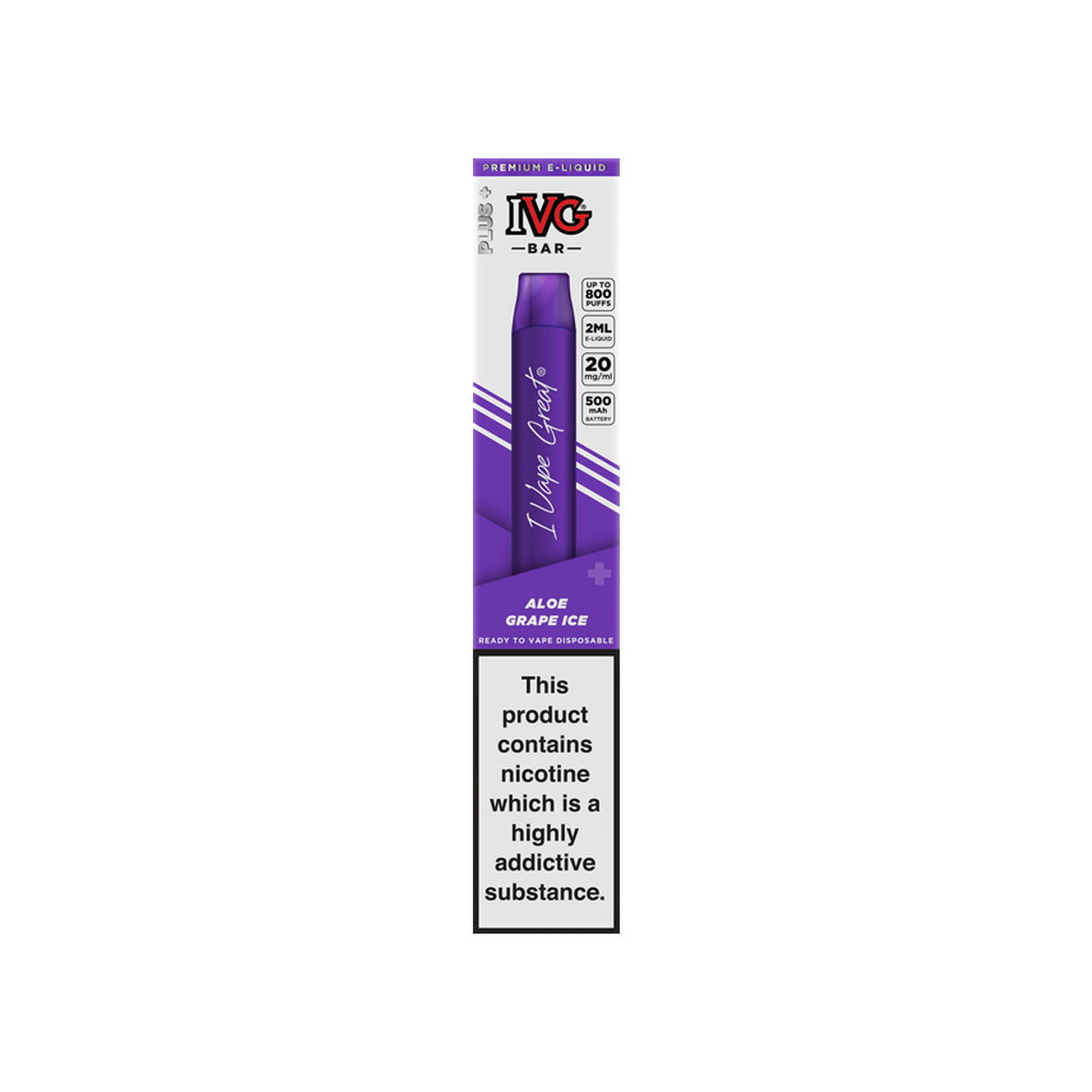 IVG PLUS Bar Disposable 800 Puffs Vape Kit (Buy 3 Get 1 Free)