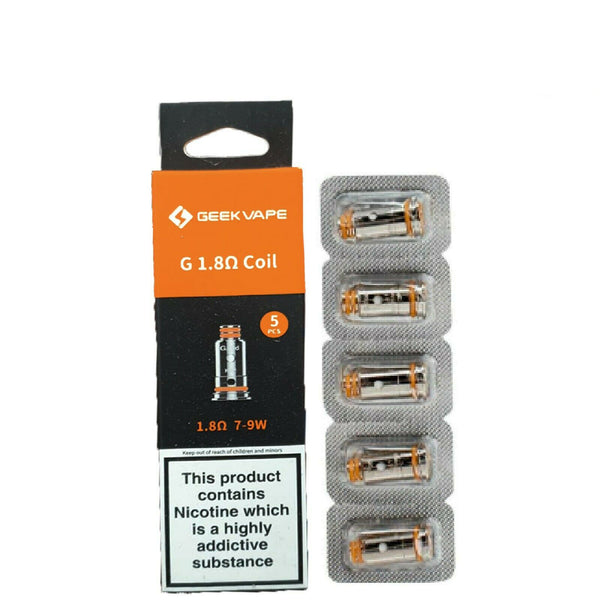 Geekvape G Coil 1.8ohm Pack Of 5 Replacement Coils 1.8Ω Heads Cartridge 7W - 9W