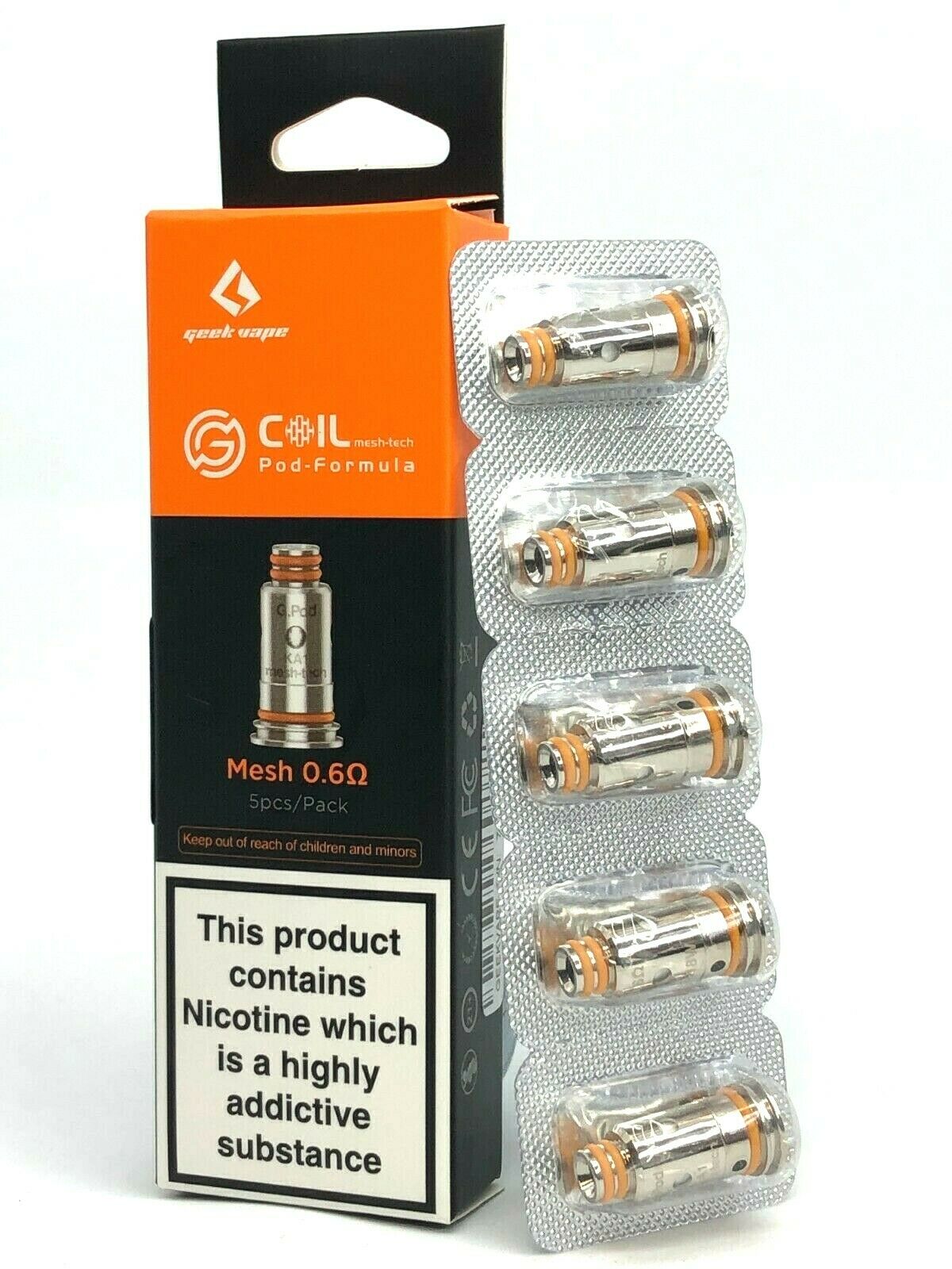 Geekvape G Coil 1.8ohm Pack Of 5 Replacement Coils 1.8Ω Heads Cartridge 7W - 9W