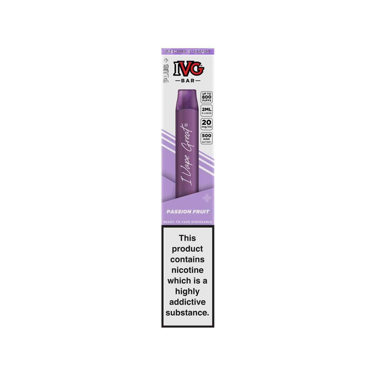 IVG PLUS Bar Disposable 800 Puffs Vape Kit (Buy 3 Get 1 Free)