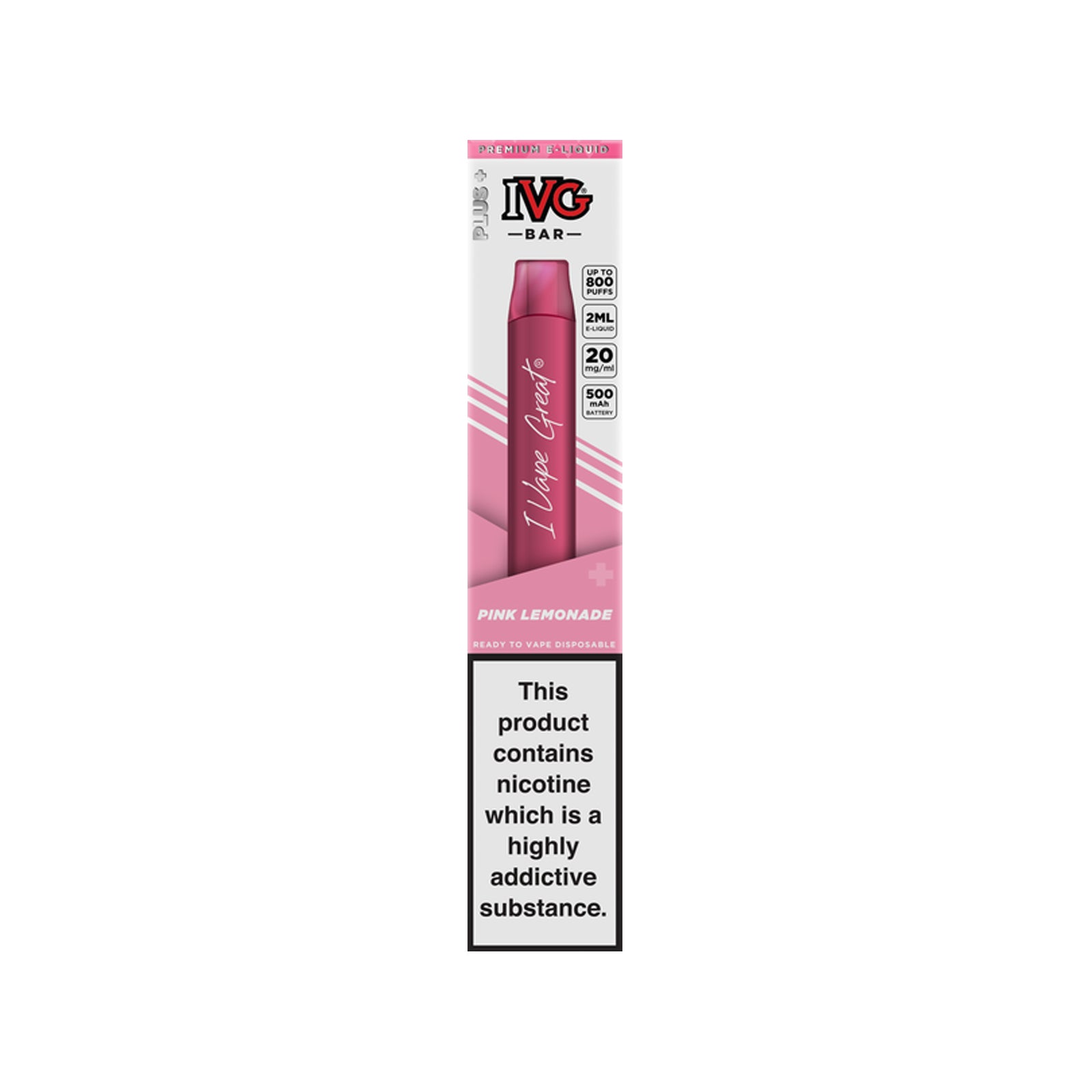 IVG PLUS Bar Disposable 800 Puffs Vape Kit (Buy 3 Get 1 Free)