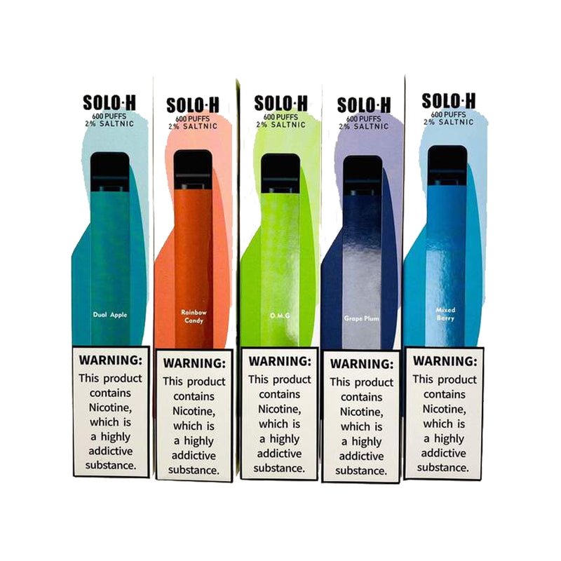 SOLO H Disposable 600 Puffs Bar Vape Pen Kit 20mg (Buy 3 Get 1 Free)